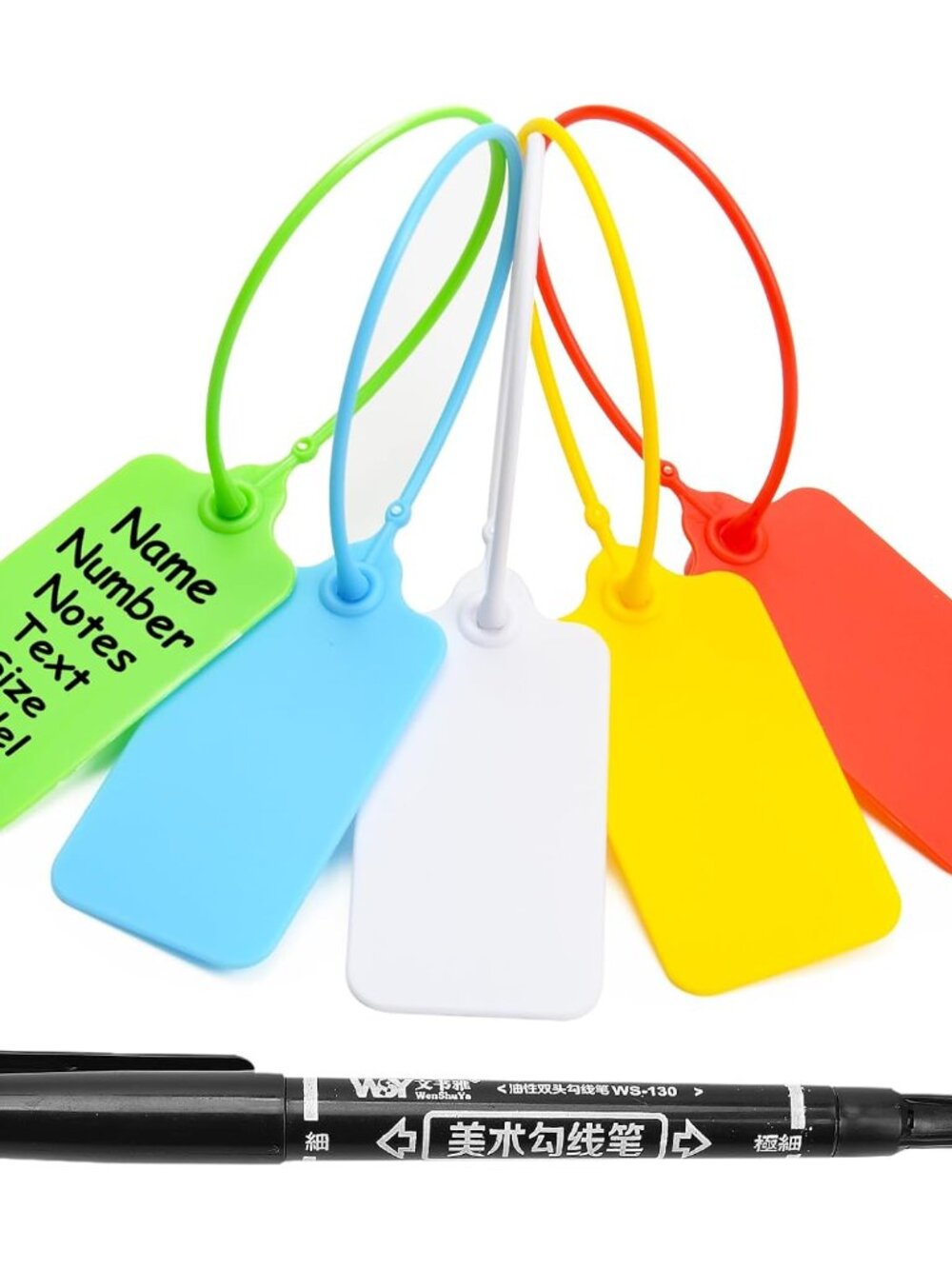 100 Blank Plastic Tags for Labeling Waterproof Hanging Labels Writable Tags Seal